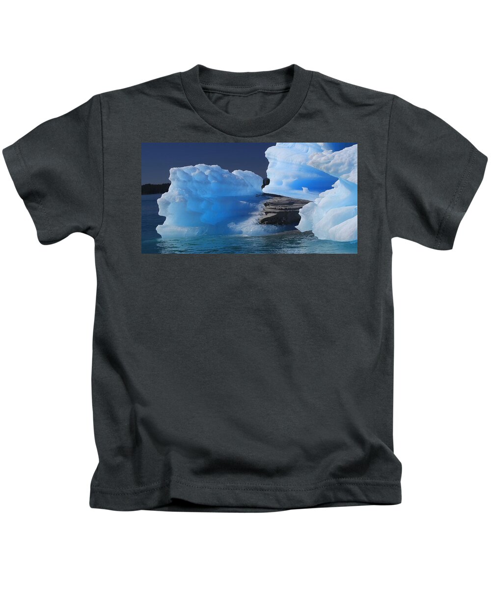 Ice Kids T-Shirt featuring the photograph Blue Iceberg 2 by Mo Barton