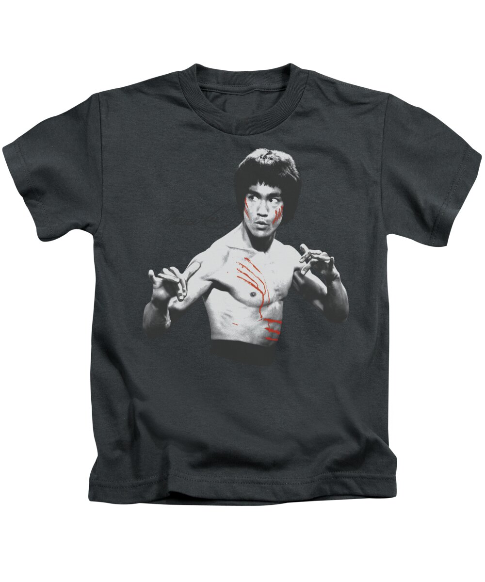 Celebrity Kids T-Shirt featuring the digital art Bruce Lee - Final Confrontation by Brand A