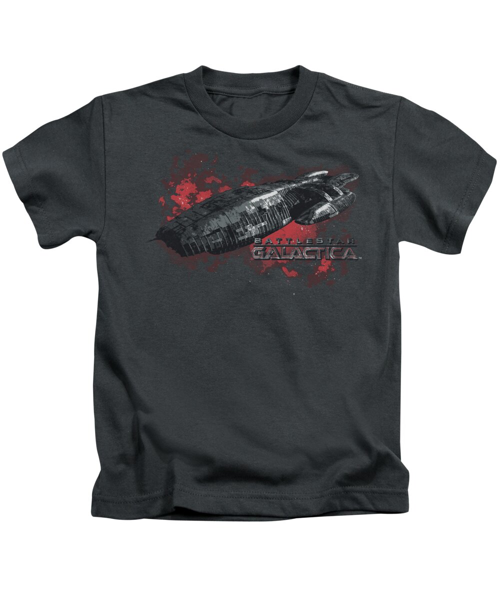 Battlestar Kids T-Shirt featuring the digital art Bsg - Galactica by Brand A