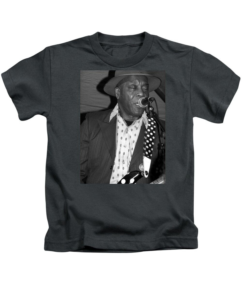 Buddy Guy Kids T-Shirt featuring the photograph Buddy Guy Sings the Blues by Ginger Wakem