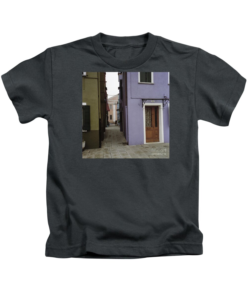 Venice Kids T-Shirt featuring the photograph Burano coloured houses by Riccardo Mottola
