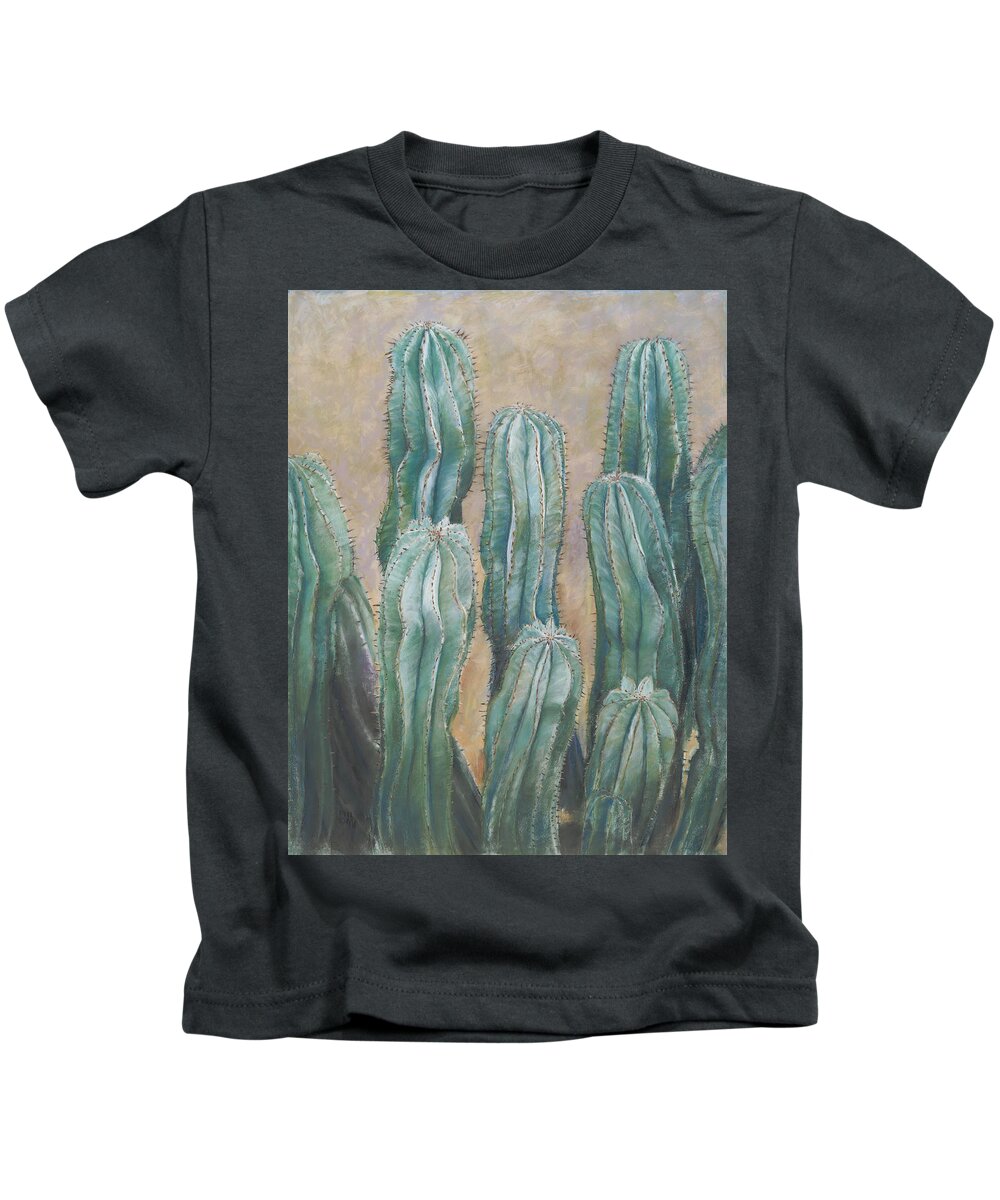 Birdseye Art Studio Kids T-Shirt featuring the painting Cacti by Nick Payne
