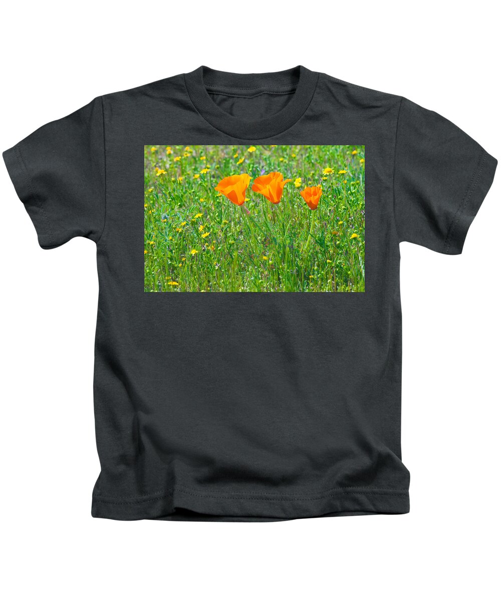 California Kids T-Shirt featuring the photograph California Poppies by Ram Vasudev