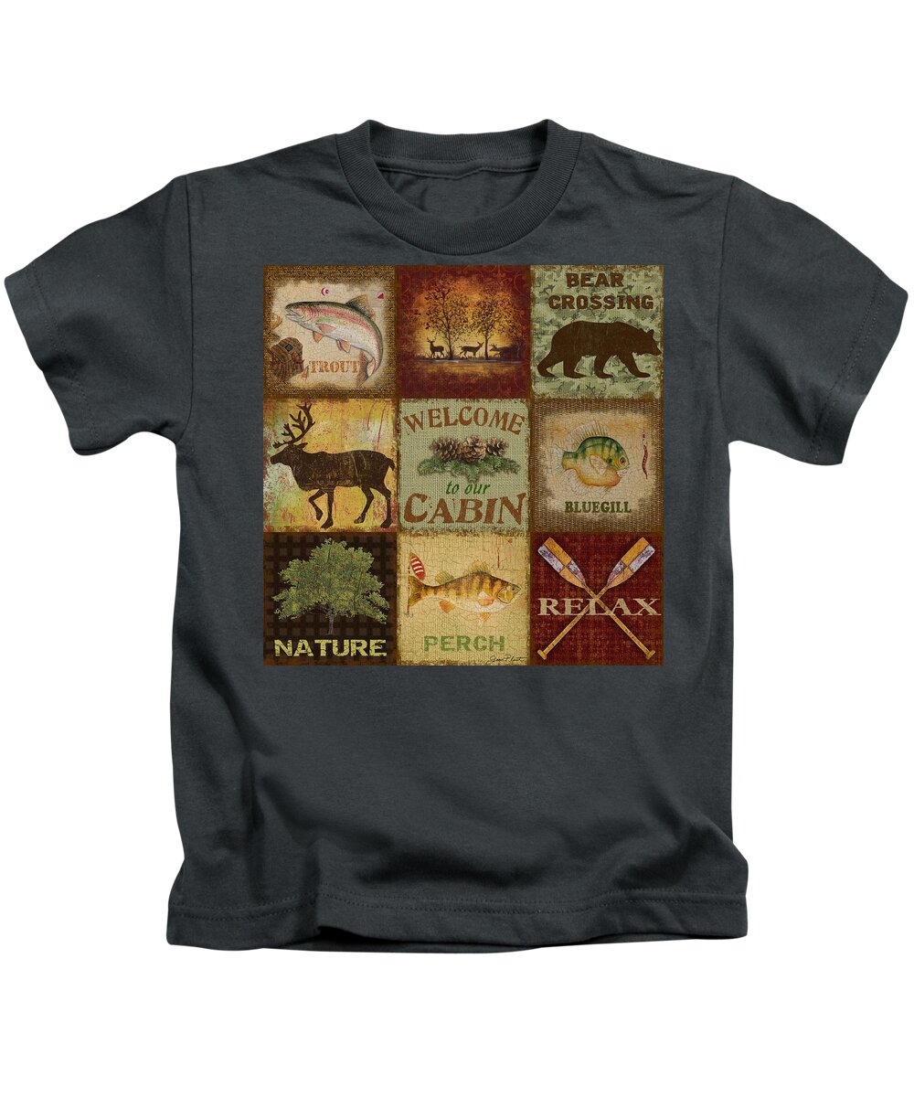 Jean Plout Kids T-Shirt featuring the painting Call of the Wilderness by Jean Plout