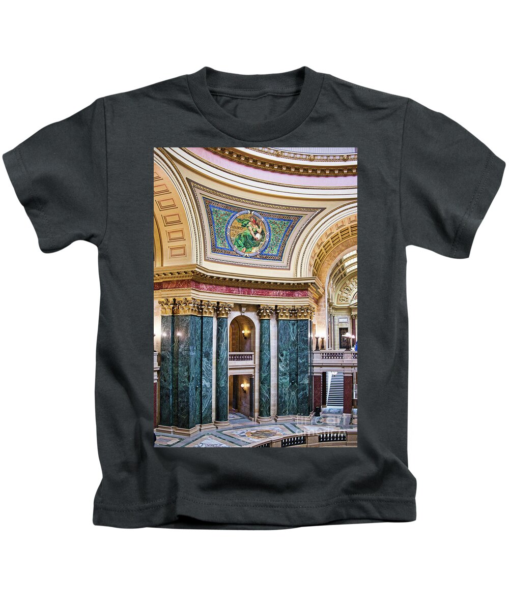 Capitol Kids T-Shirt featuring the photograph Capitol - Madison - Wisconsin by Steven Ralser