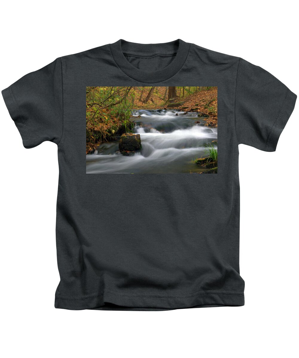Water Kids T-Shirt featuring the photograph Cascading by Bonfire Photography