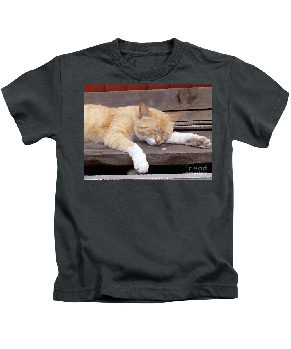 Cat Kids T-Shirt featuring the digital art Cat by Andrea Anderegg