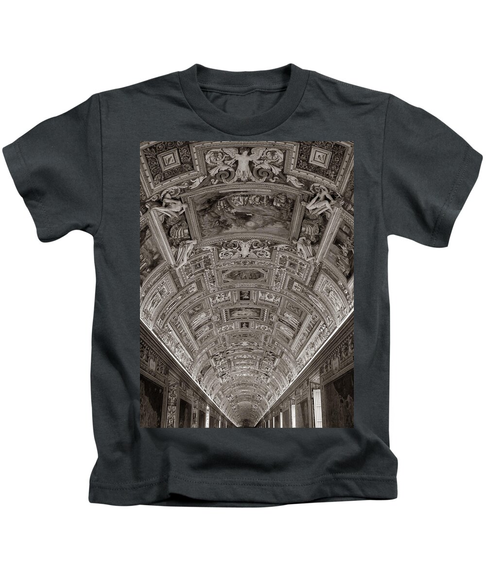 Vatican Museum Kids T-Shirt featuring the photograph Ceiling of Hall of Maps by Michael Kirk