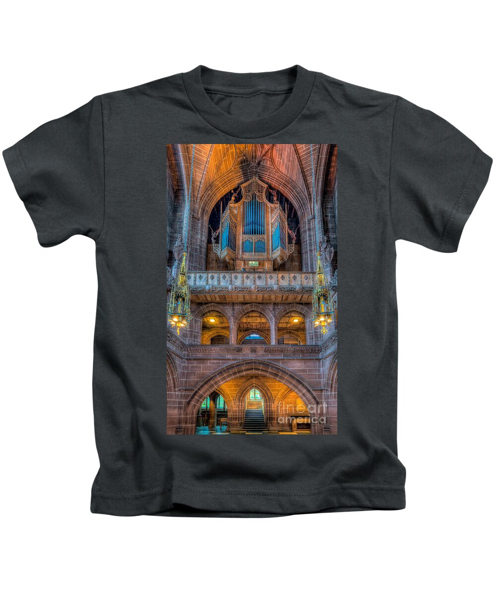 Cathedral Kids T-Shirt featuring the photograph Chapel Organ by Adrian Evans