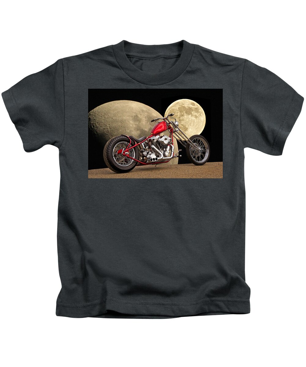 Art Kids T-Shirt featuring the photograph Chopper Two Moons by Dave Koontz