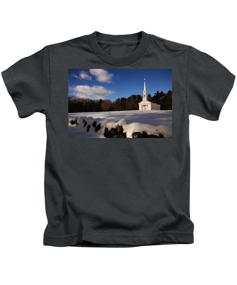 Christmas Kids T-Shirt featuring the photograph Christmas at Martha Mary Chapel - Greeting Card by Mark Valentine