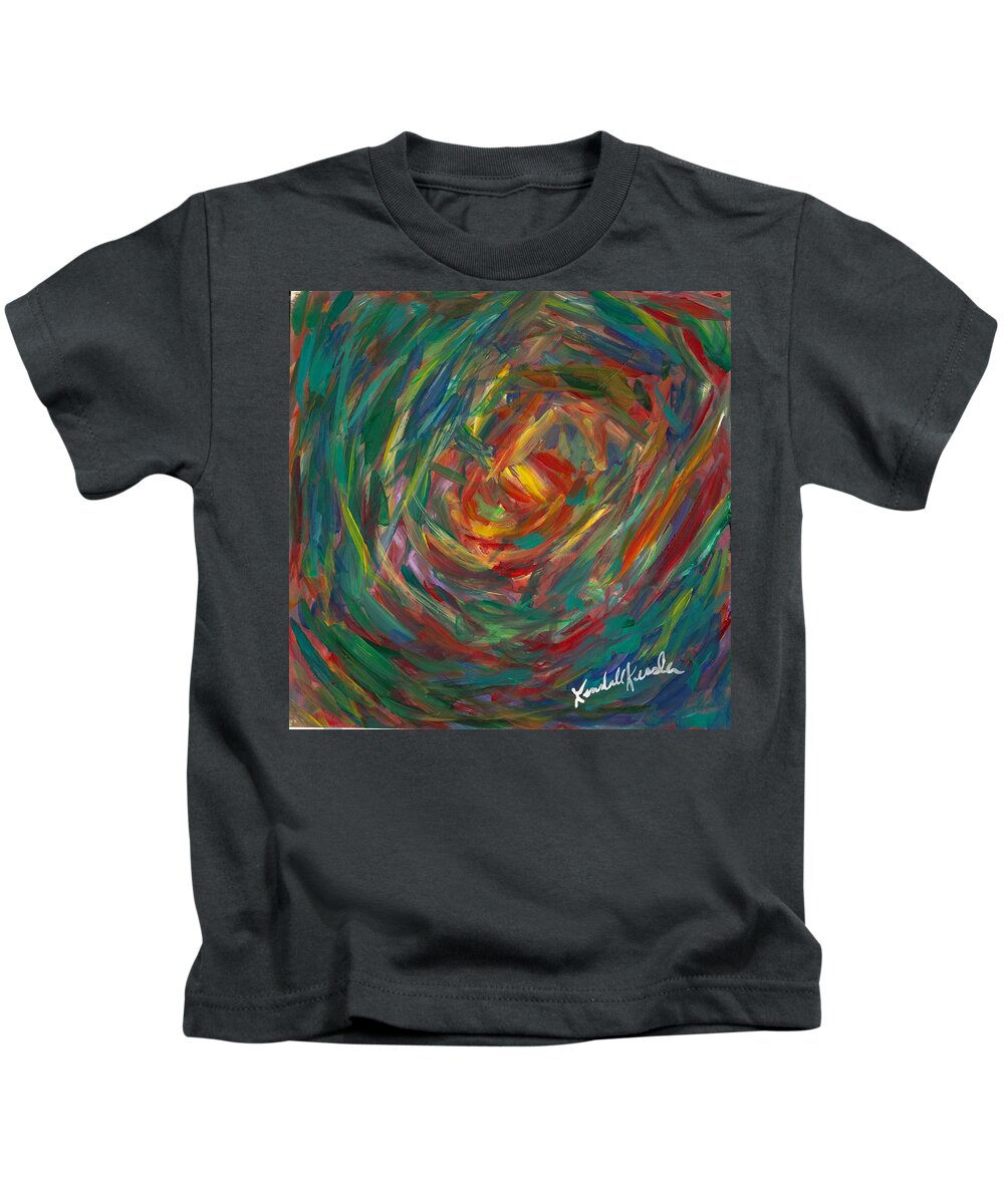 Center Of My Mind Kids T-Shirt featuring the painting Color Circle by Kendall Kessler