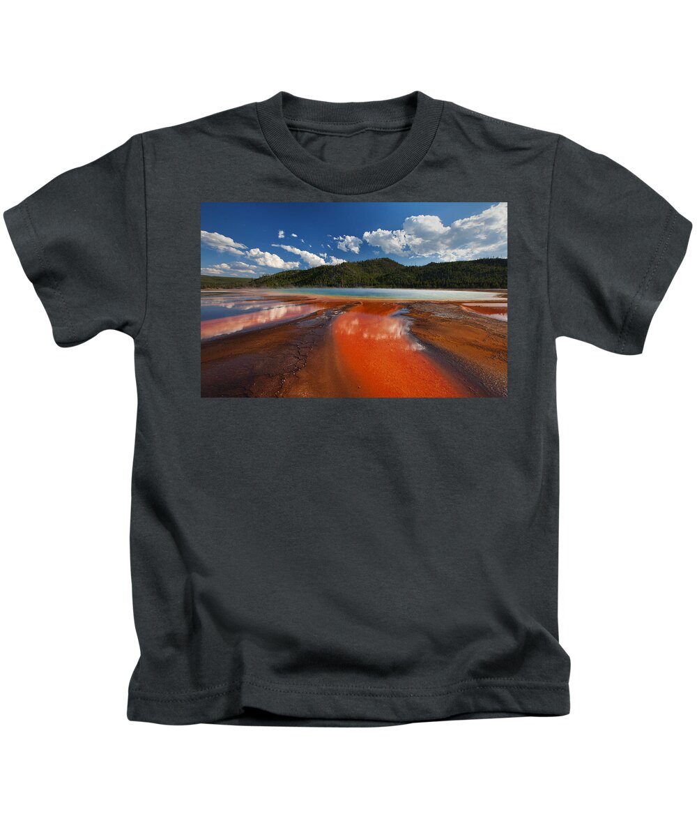 Yellowstone Kids T-Shirt featuring the photograph Colors of Yellowstone by Darren White