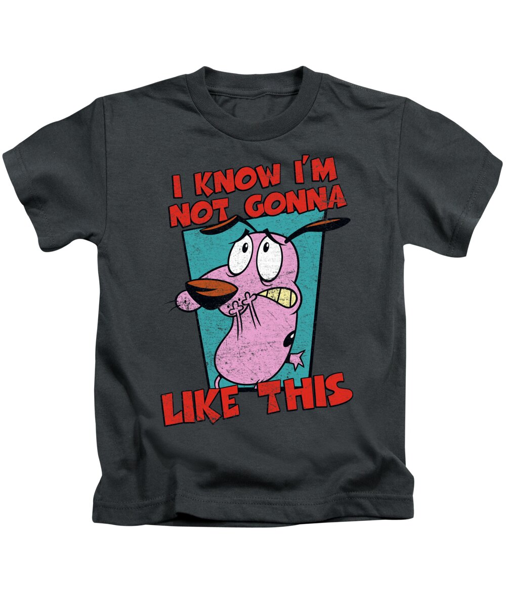  Kids T-Shirt featuring the digital art Courage The Cowardly Dog - Not Gonna Like by Brand A