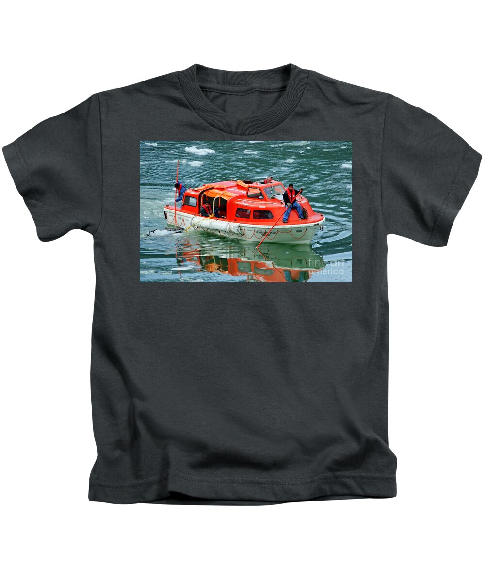 Cruise Tender Kids T-Shirt featuring the photograph Cruise Ship Tender Boat by Tap On Photo