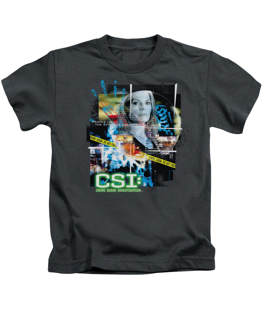 CSI Kids T-Shirt featuring the digital art Csi - Evidence Collage by Brand A