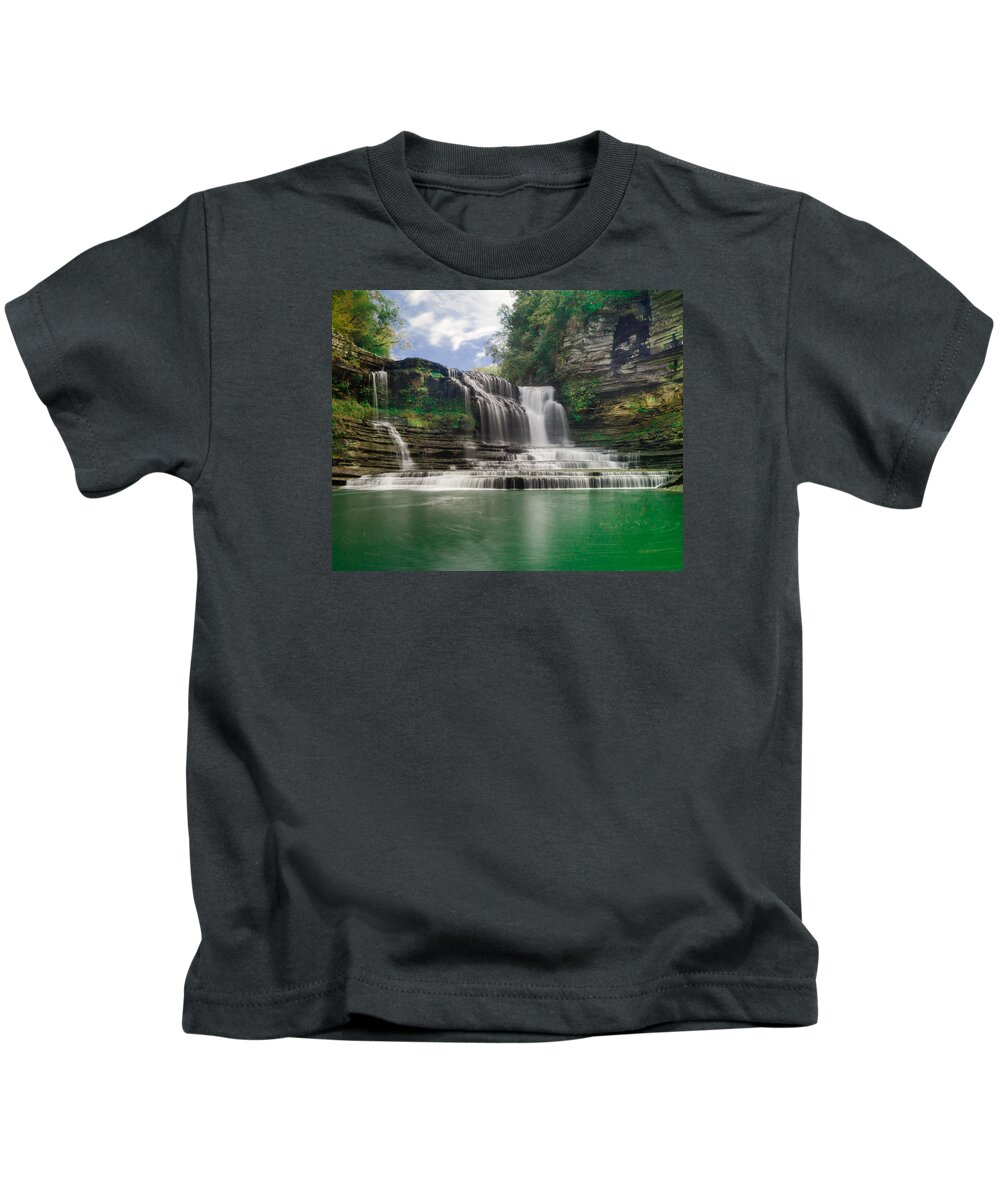 Waterfall Kids T-Shirt featuring the photograph Cummins Falls by Joe Kopp