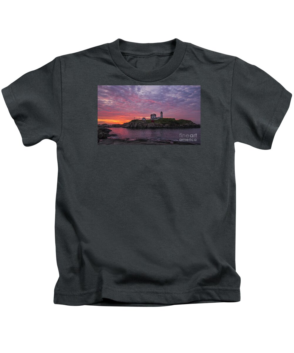 Atlantic Kids T-Shirt featuring the photograph Dawn at the Nubble by Steven Ralser