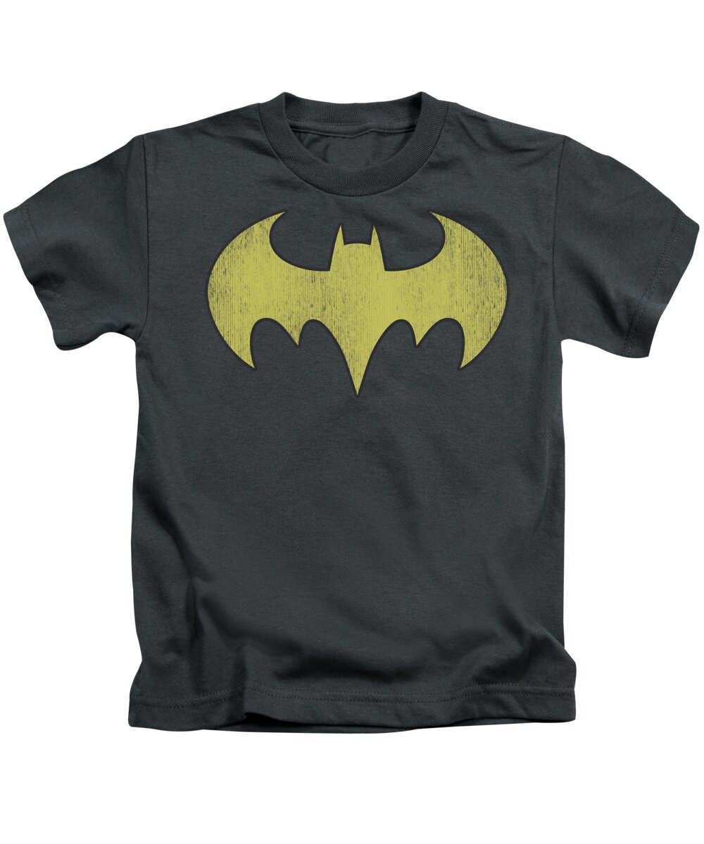 Dc Comics Kids T-Shirt featuring the digital art Dc - Batgirl Logo Distressed by Brand A