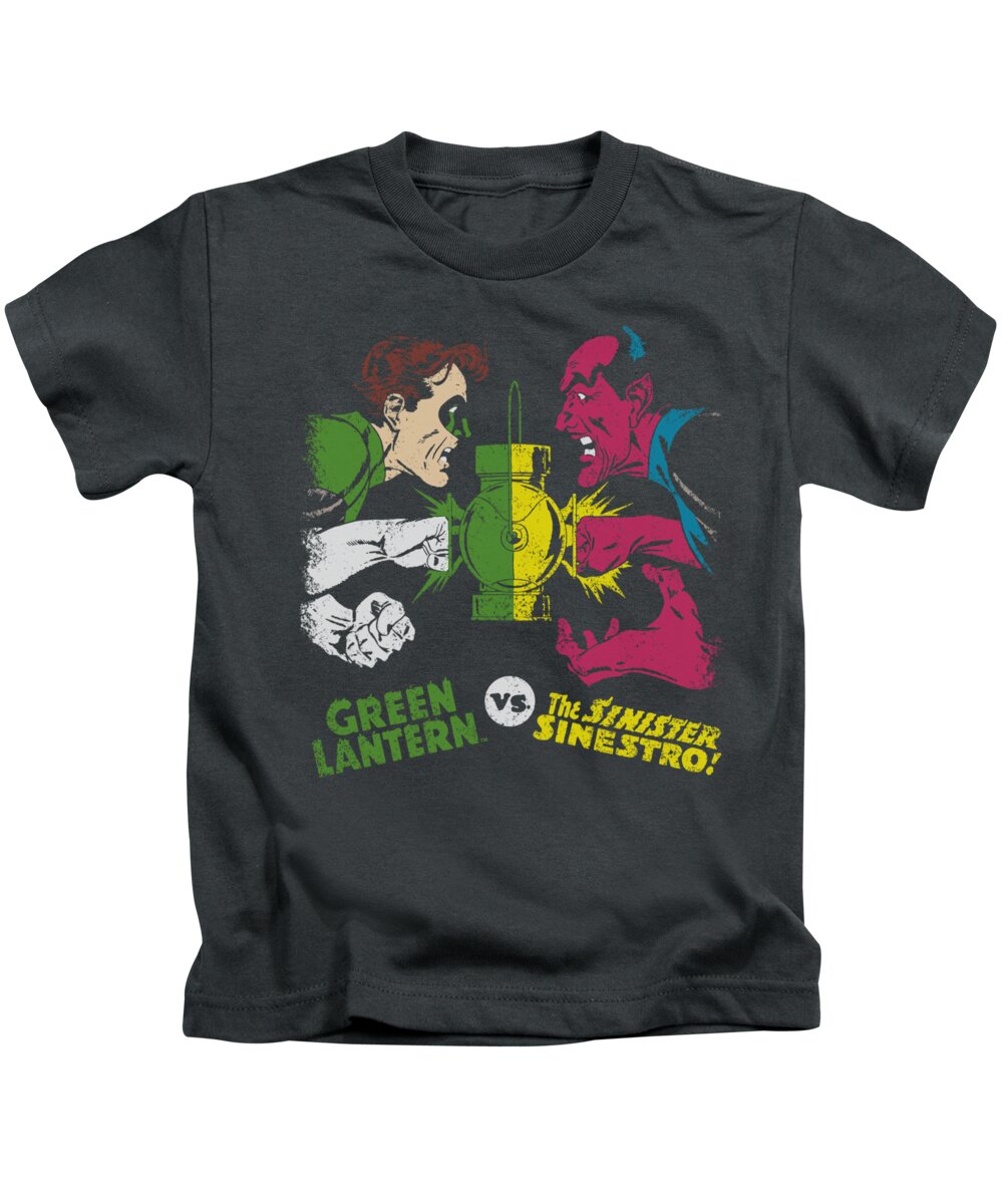 Dc Comics Kids T-Shirt featuring the digital art Dc - Gl Vs Sinestro by Brand A