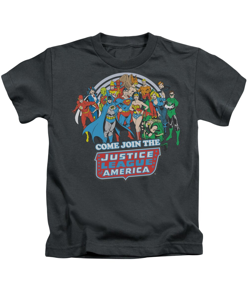 Dc Comics Kids T-Shirt featuring the digital art Dc - Join The Justice League by Brand A