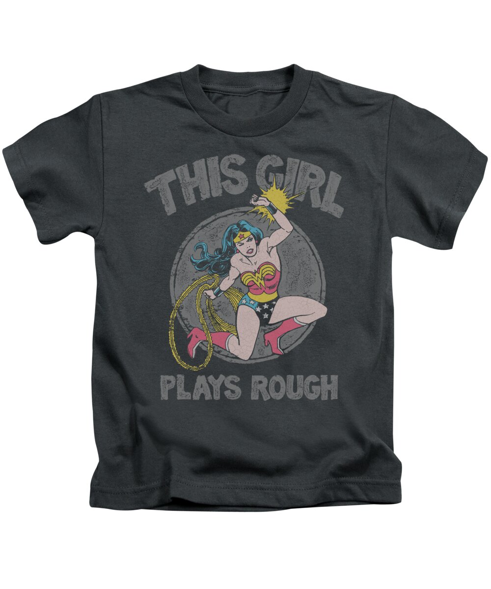 Dc Comics Kids T-Shirt featuring the digital art Dc - Plays Rough by Brand A