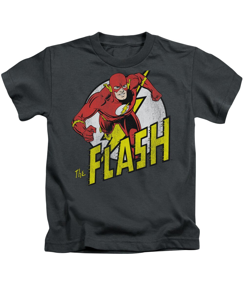 Dc Comics Kids T-Shirt featuring the digital art Dc - Run Flash Run by Brand A