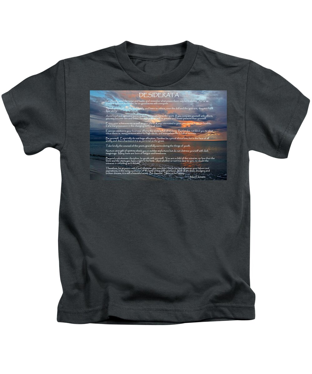 Desiderata Kids T-Shirt featuring the photograph Desiderata by HH Photography of Florida