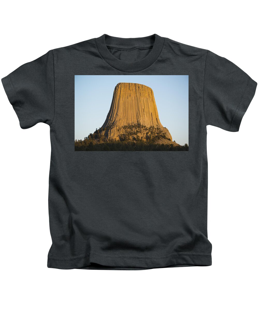 Kevin Schafer Kids T-Shirt featuring the photograph Devils Tower National Monument Wyoming by Kevin Schafer
