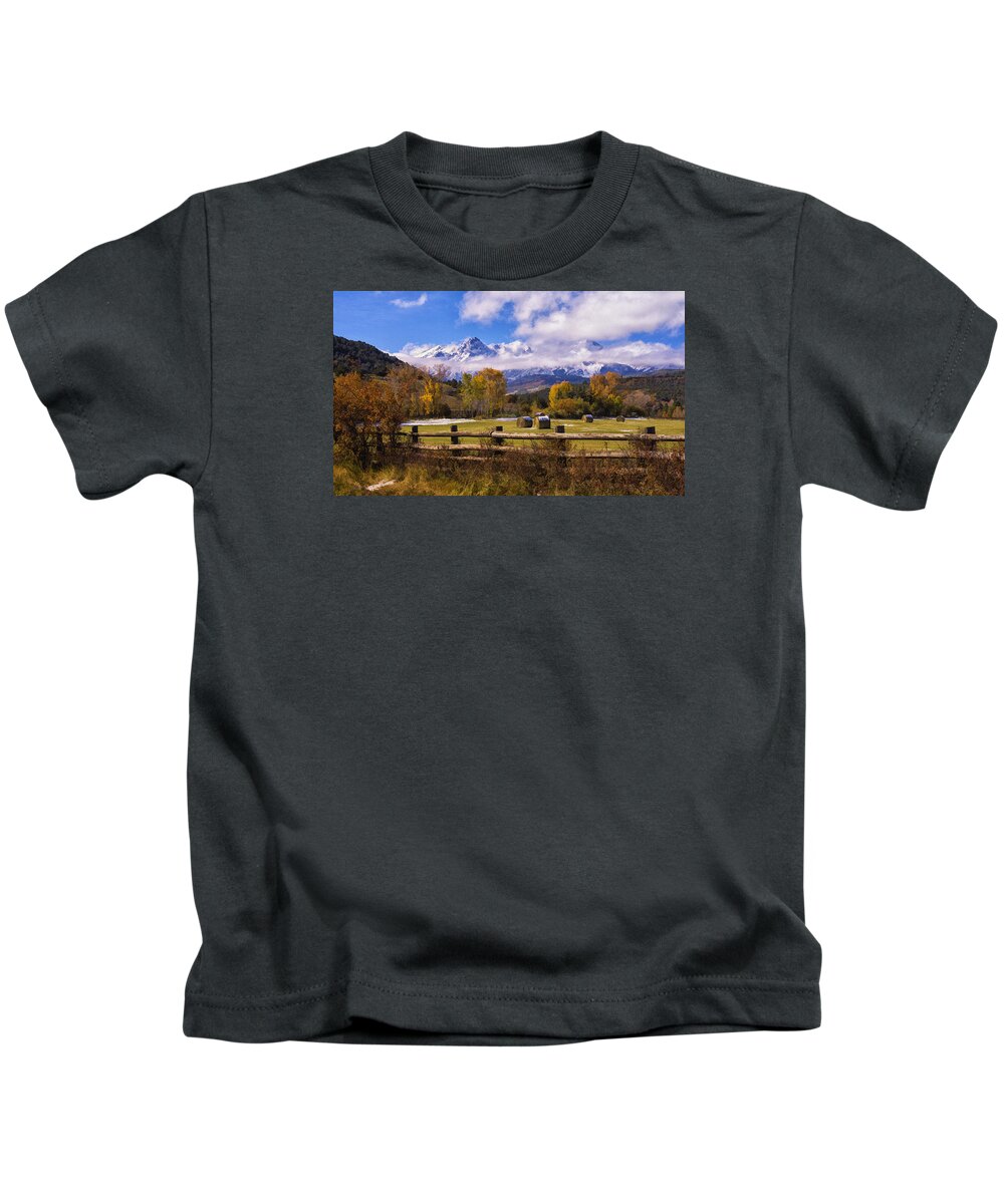 Double Rl Ranch Kids T-Shirt featuring the photograph Double RL Ranch Painterly by Priscilla Burgers