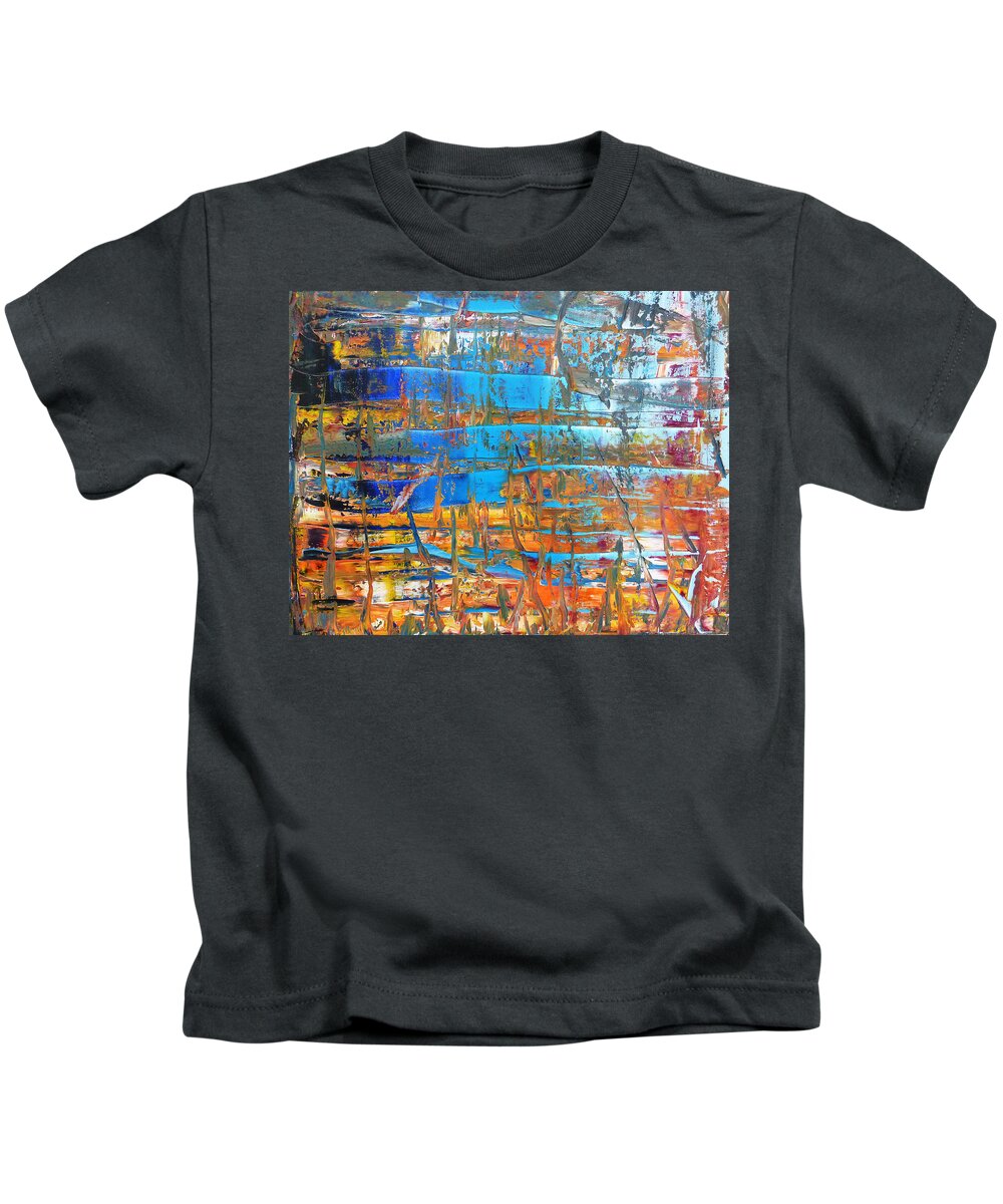 Derek Kaplan Art Kids T-Shirt featuring the painting Dreaming Big by Derek Kaplan