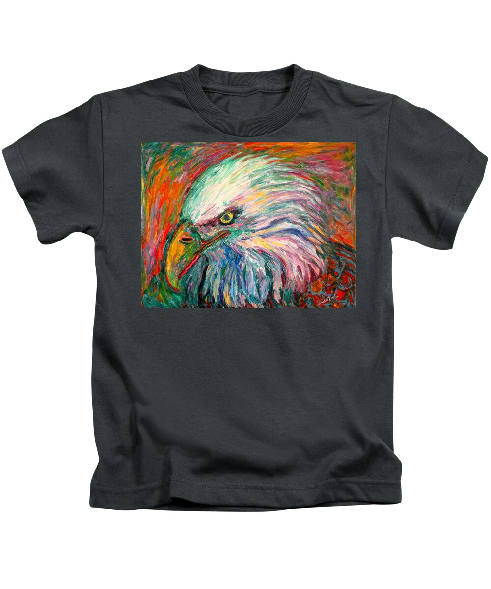 Abstract Eagle Kids T-Shirt featuring the painting Eagle Fire by Kendall Kessler