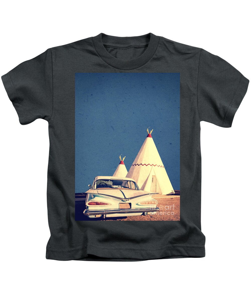 Road Kids T-Shirt featuring the photograph Eat and Sleep in a Wigwam by Edward Fielding