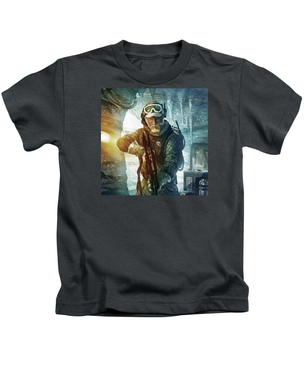 Star Wars Kids T-Shirt featuring the digital art Echo Base Trooper by Ryan Barger