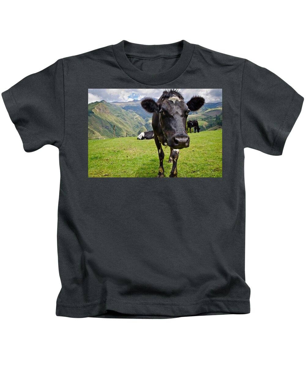 Cow Kids T-Shirt featuring the photograph Ecuadorian Cow by Bert Peake
