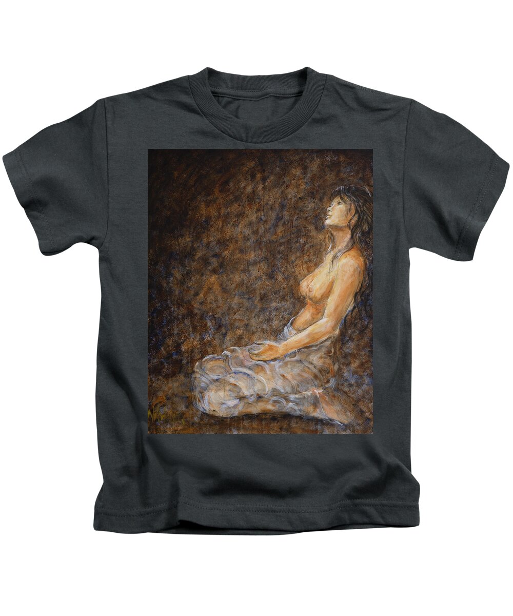Empower Me Kids T-Shirt featuring the painting Empower Me by Nik Helbig