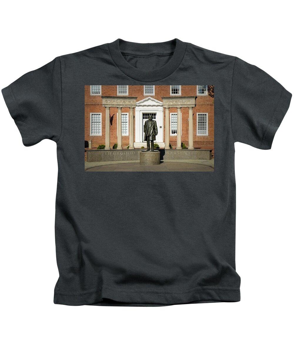 Annapolis Kids T-Shirt featuring the photograph Equal Justice Under Law by Susan Candelario