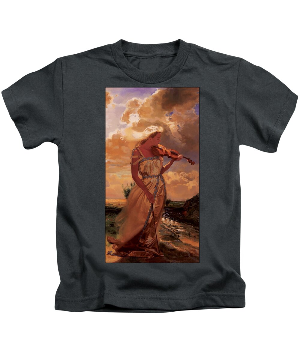 Whelan Art Kids T-Shirt featuring the painting Euphoria by Patrick Whelan