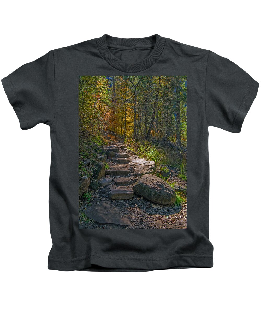 Fall Kids T-Shirt featuring the photograph West Fork at Oak Creek by Tam Ryan