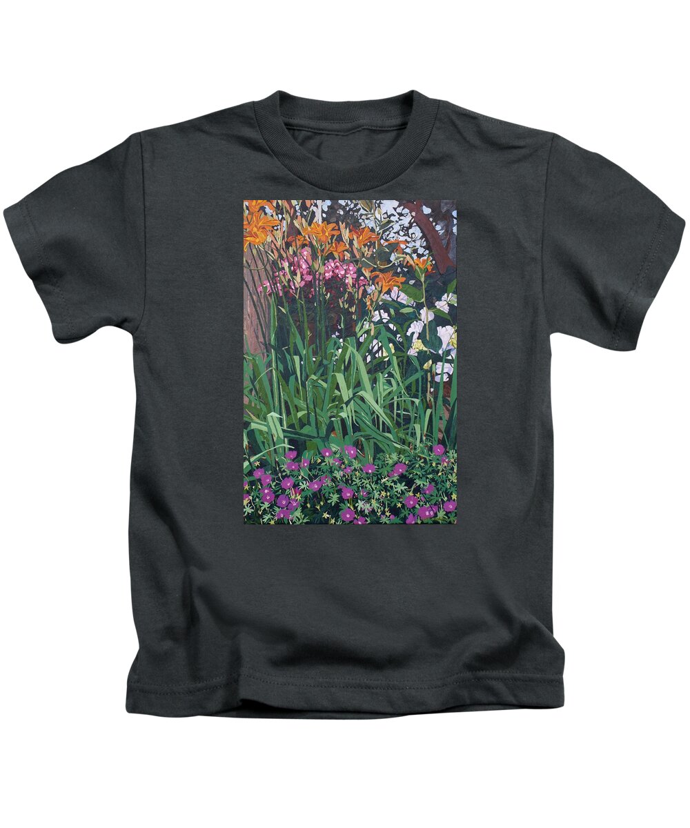Floral Kids T-Shirt featuring the painting Family Portrait by Leah Tomaino