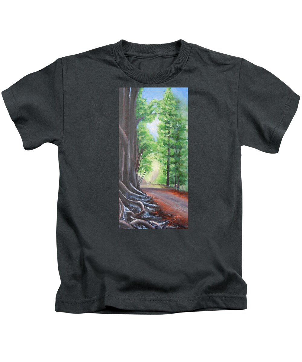 Landscape Kids T-Shirt featuring the painting Faraway by Jane See