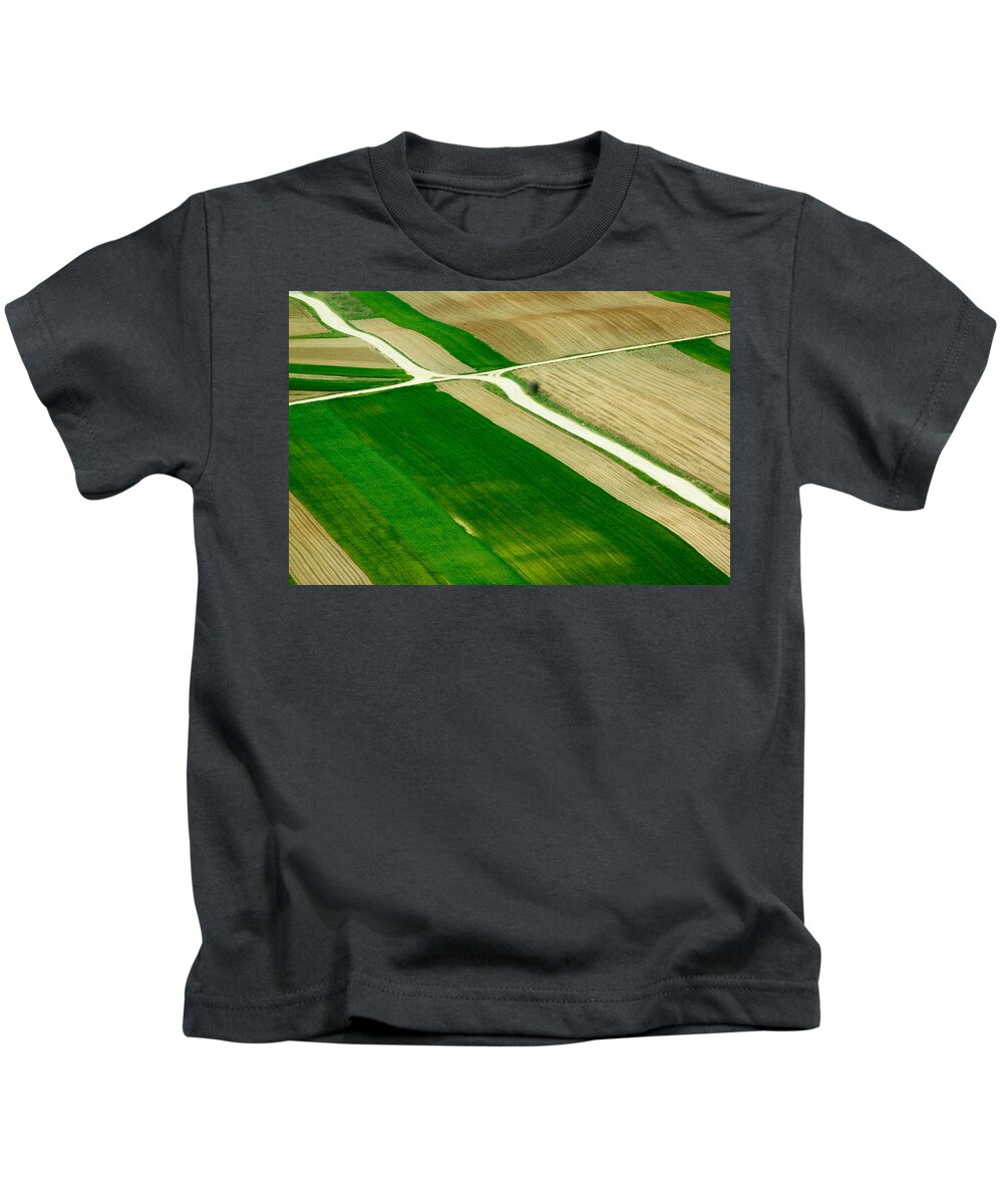 Landscapes Kids T-Shirt featuring the photograph Fields in Spring by Davorin Mance