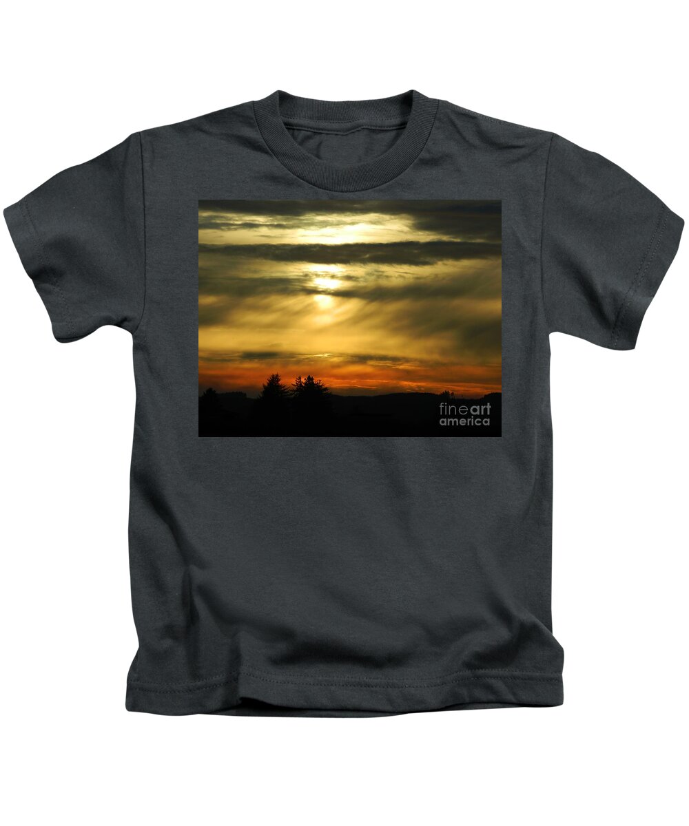 Fire Kids T-Shirt featuring the photograph Fire Sunset 3 by Gallery Of Hope 