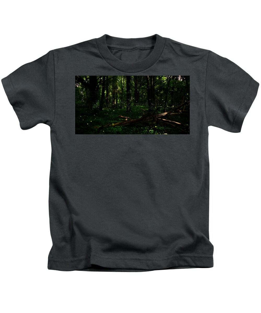 Firefly Kids T-Shirt featuring the photograph Firefly Magic by Stacy Abbott
