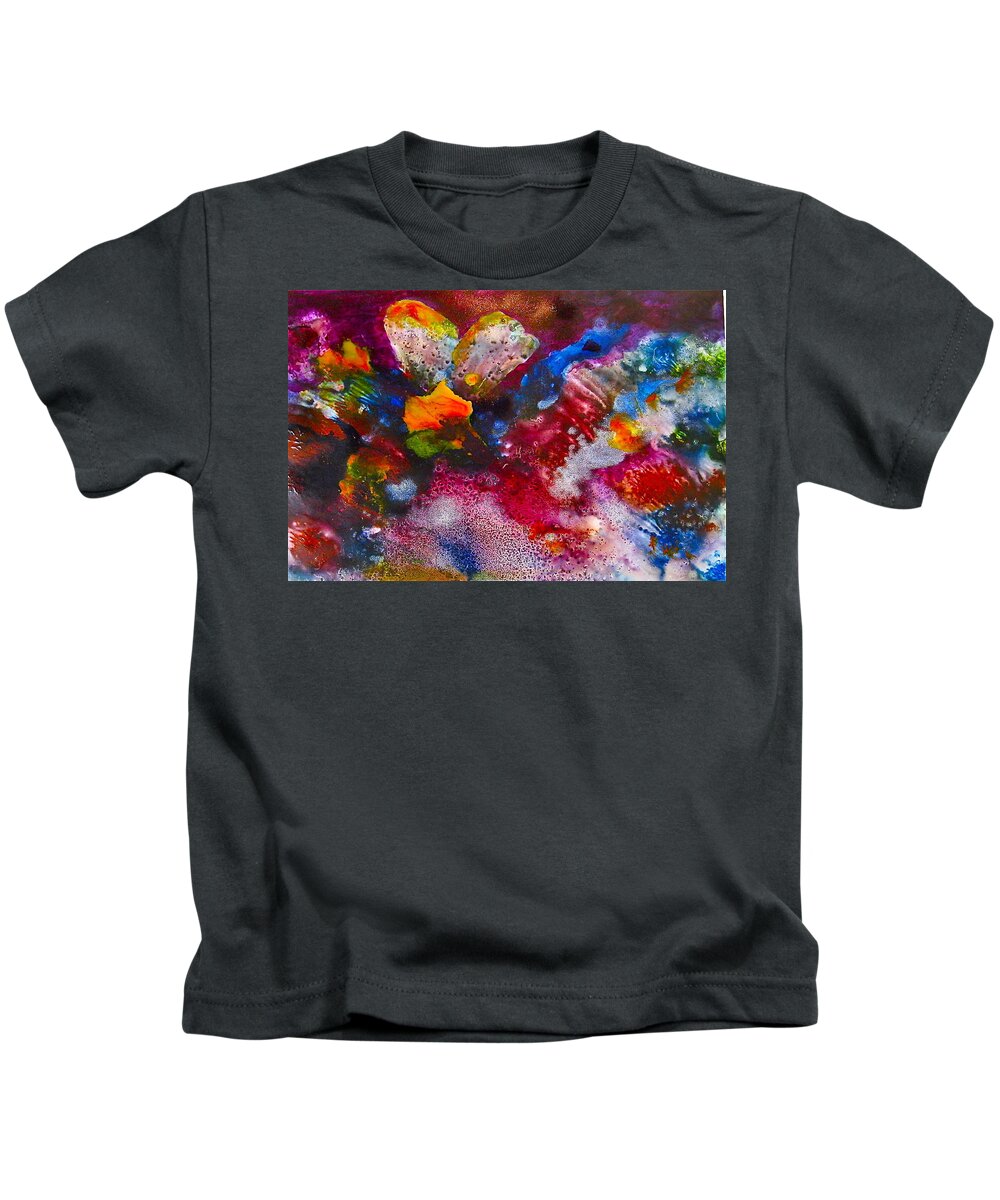 Butterfly Kids T-Shirt featuring the painting Flutter-by by Janice Nabors Raiteri