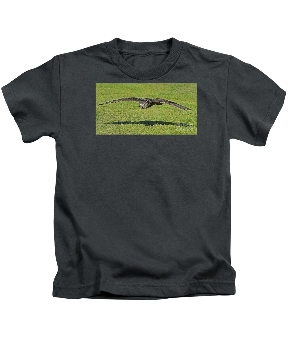 Parc Omega Kids T-Shirt featuring the photograph Flying Tiger... by Nina Stavlund