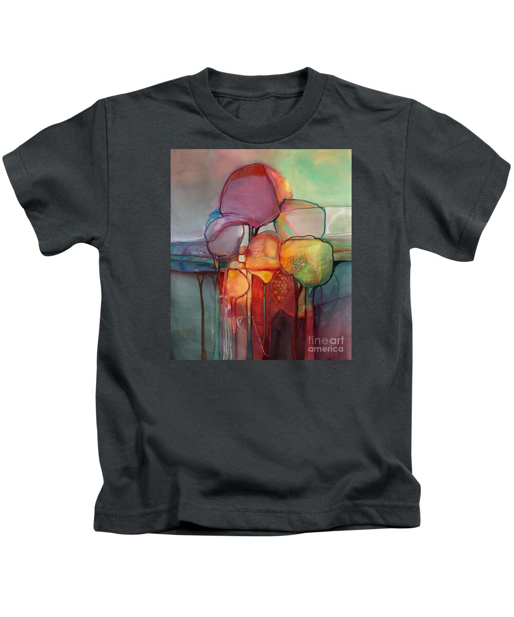 Trees Kids T-Shirt featuring the painting Forest Through The Trees by Michelle Abrams