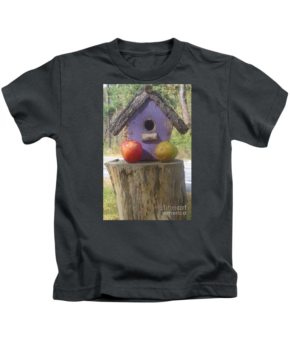 Apple Kids T-Shirt featuring the photograph Fruity Home? by Christina Verdgeline