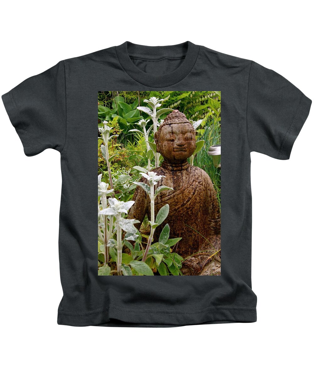 Garden Kids T-Shirt featuring the photograph Garden Buddha by Alicia Kent