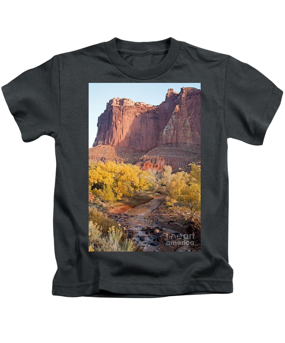 Autumn Kids T-Shirt featuring the photograph Gifford Farm Capitol Reef National Park by Fred Stearns
